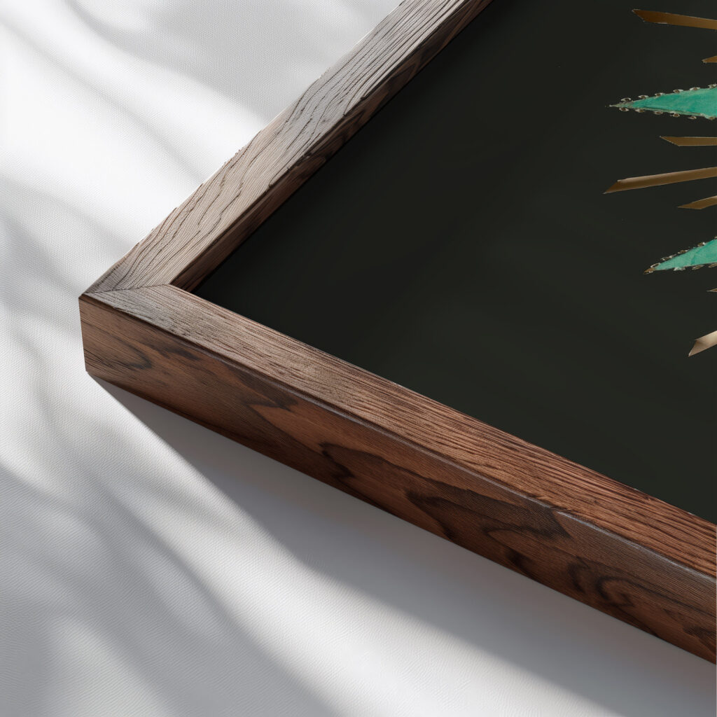 Sixteen Pointed Star ca. 1780 Unknown close up dark wood mockup