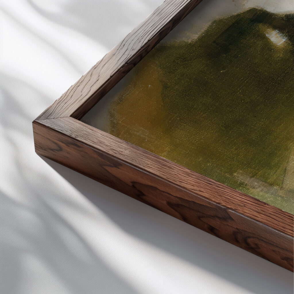 Sjundby Manor 1927 Helene Schjerfbeck close up dark wood mockup