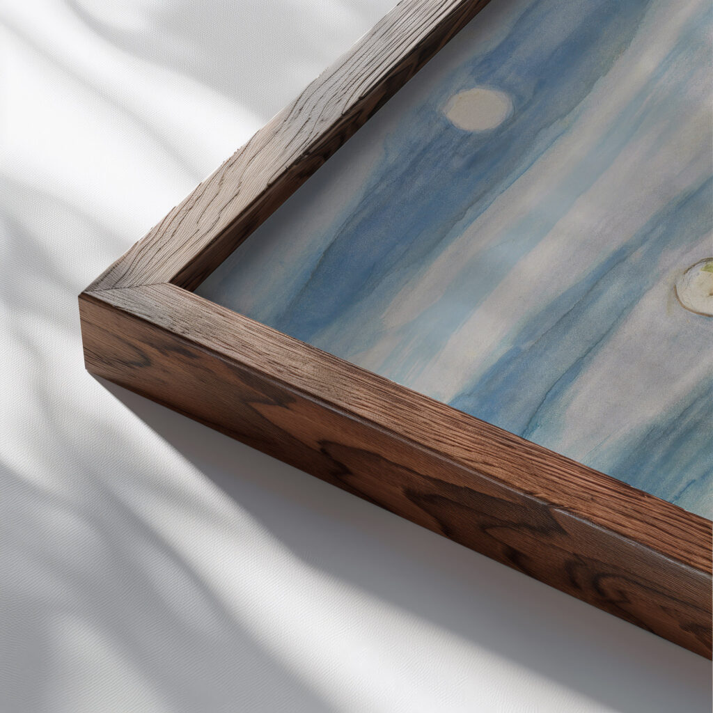 Skeleton on Horseback Nils Dardel close up dark wood mockup