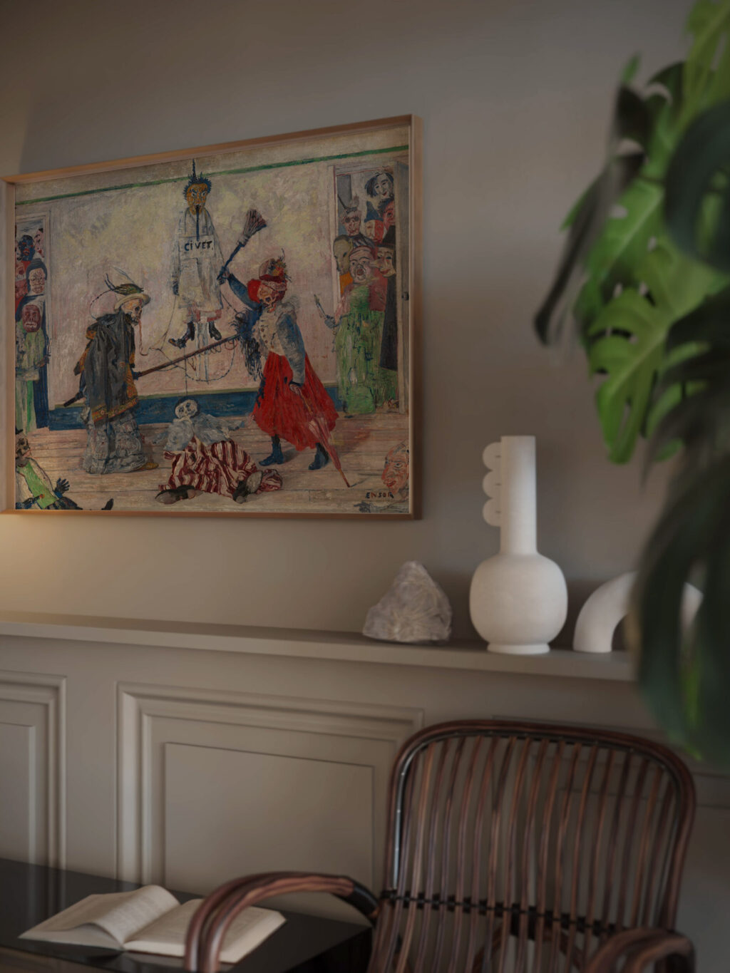 Skeletons Fighting over the Body of a Hanged Man 1891 James Ensor video mockup