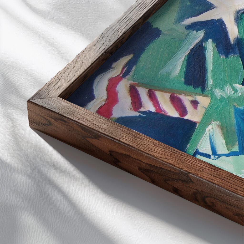 Skepp Ljus Och Stjarnor John Jon And close up dark wood mockup