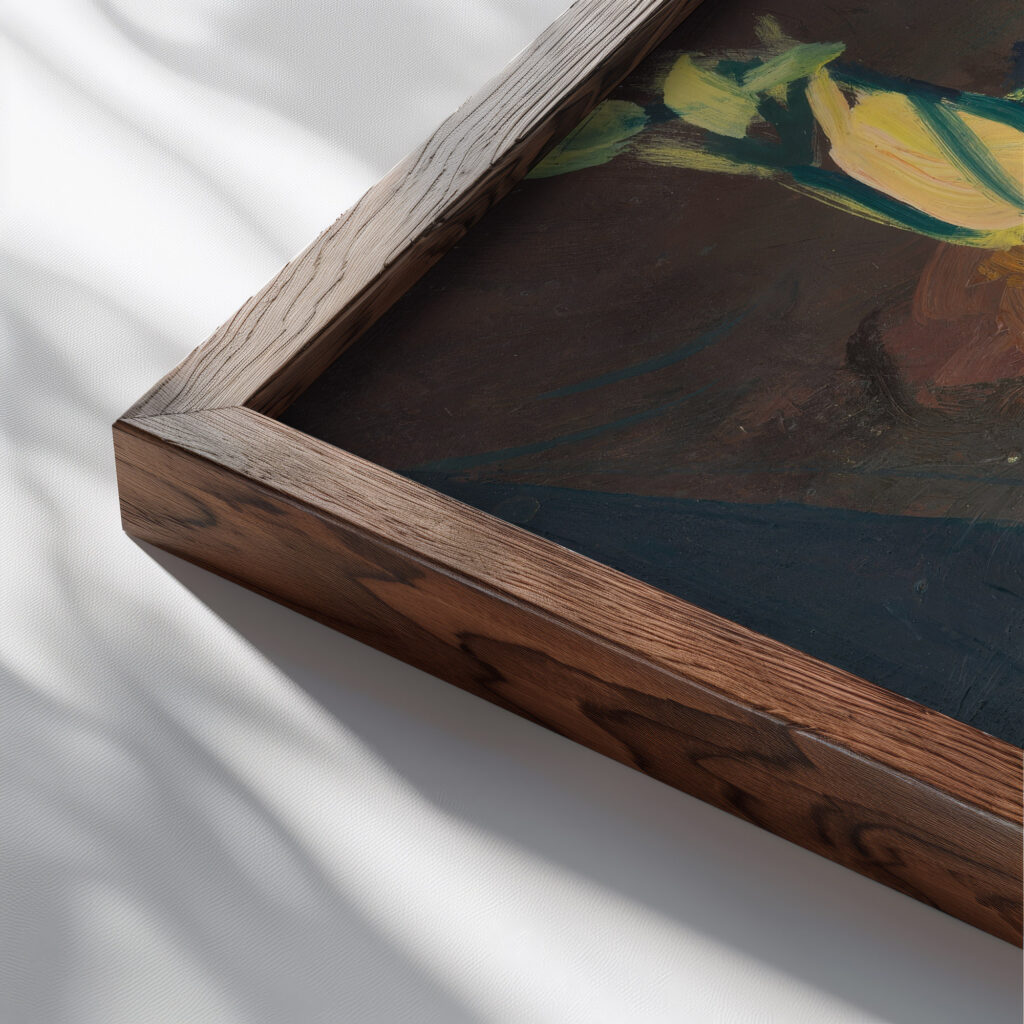 Sketch for a Composition Jan Novak close up dark wood mockup