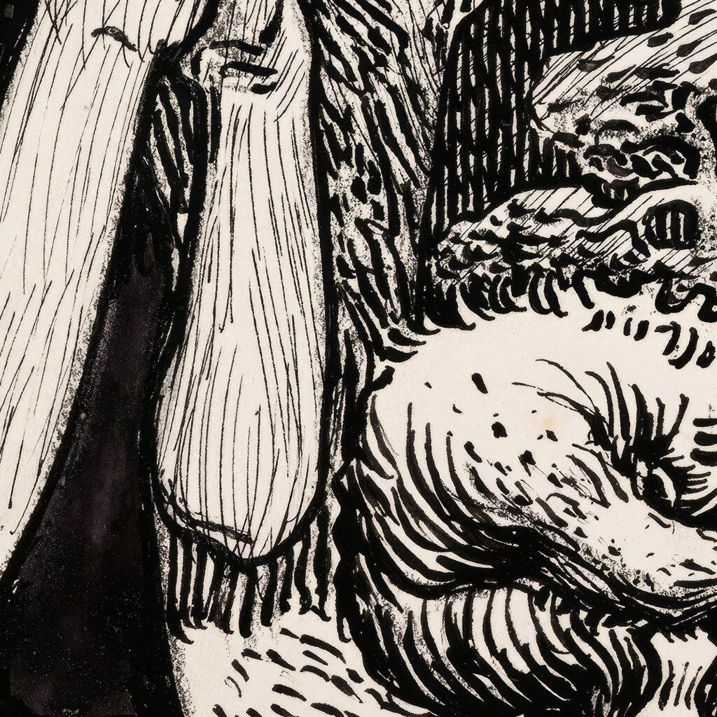 Sketch for the Praying Impene 1907 Akseli Gallen Kallela 8 mockup