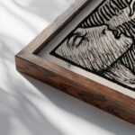 Sketch for the Praying Impene 1907 Akseli Gallen Kallela close up dark wood mockup