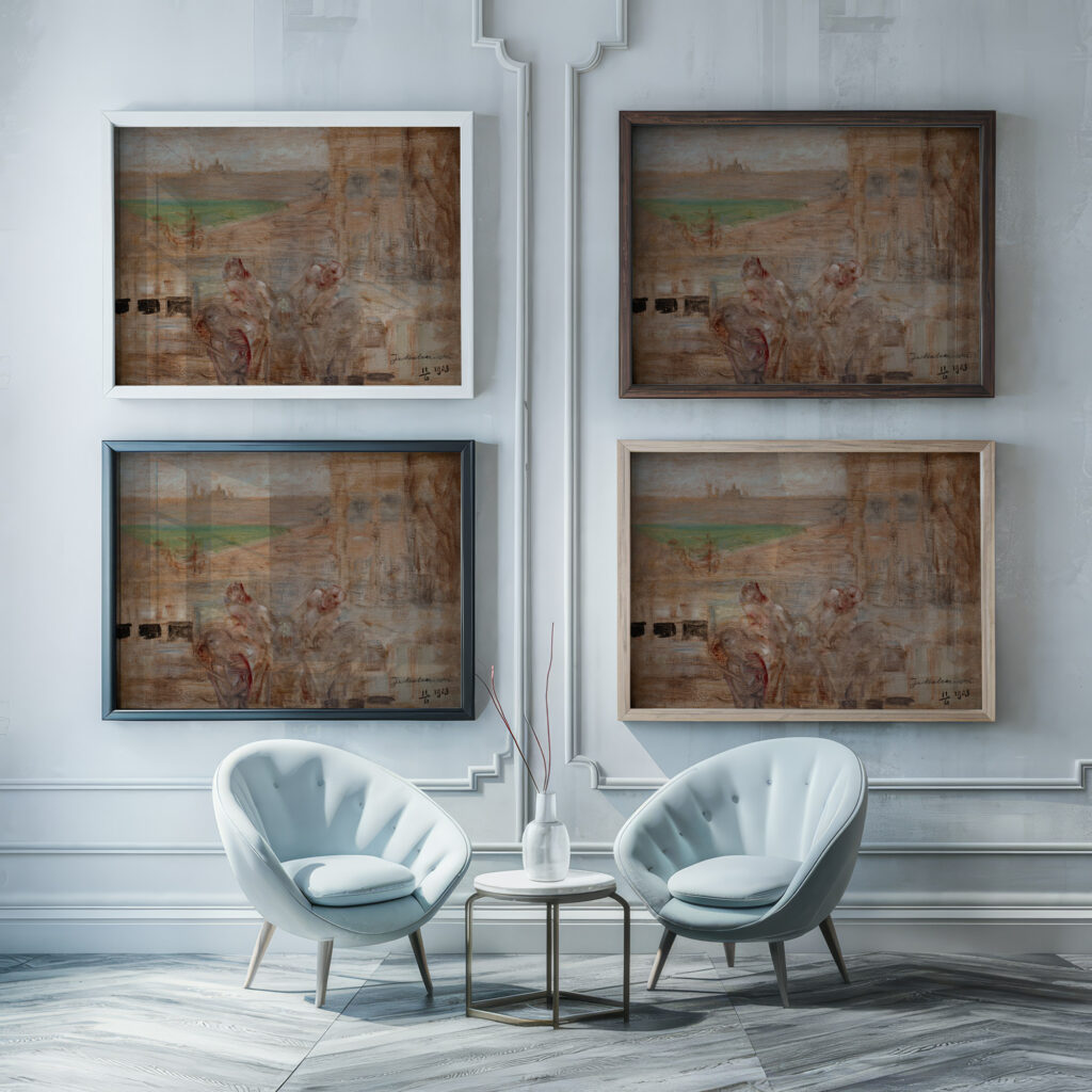 Sketch to ‘The Poisoned Well 1903 Jacek Malczewski framed posters mockup