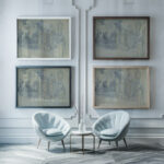 Sketches of people including a female nude 1842 1883 Gustave Dore framed posters mockup