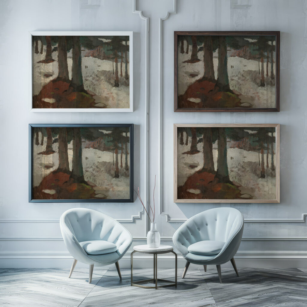 Skog ca. 1911 Arnulf Overland framed posters mockup