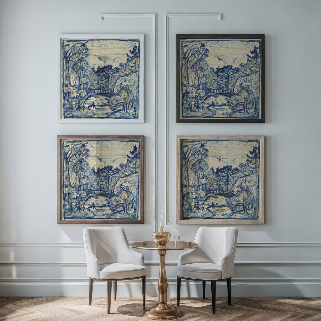 Skovinterieur med braendehugger. La Cote de Grace Honfleur. 1904 – 1907 Emile Othon Friesz framed posters mockup Skovinterieur med braendehugger. La Cote de Grace Honfleur. 1904 – 1907 Emile Othon Friesz framed posters mockup