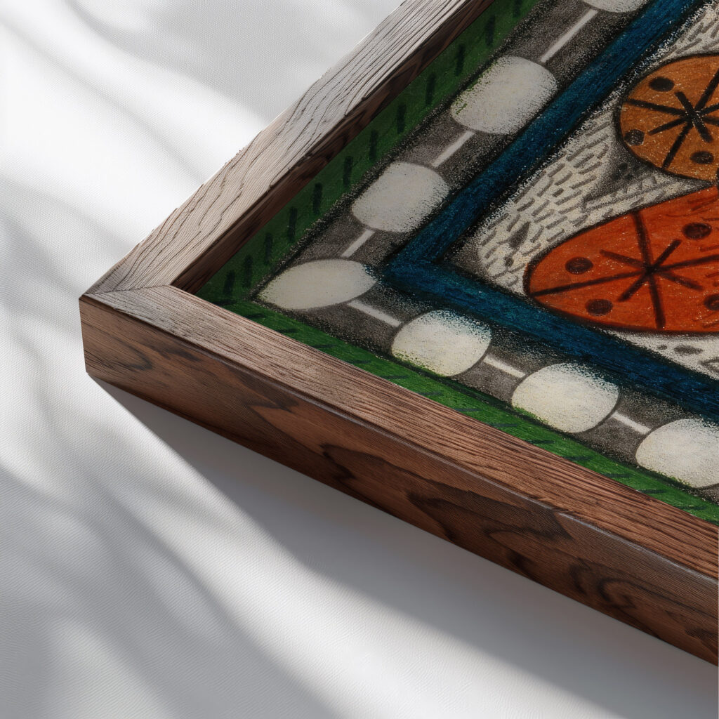 Skt. AdolfRoosali 1917 Adolf Wolfli close up dark wood mockup