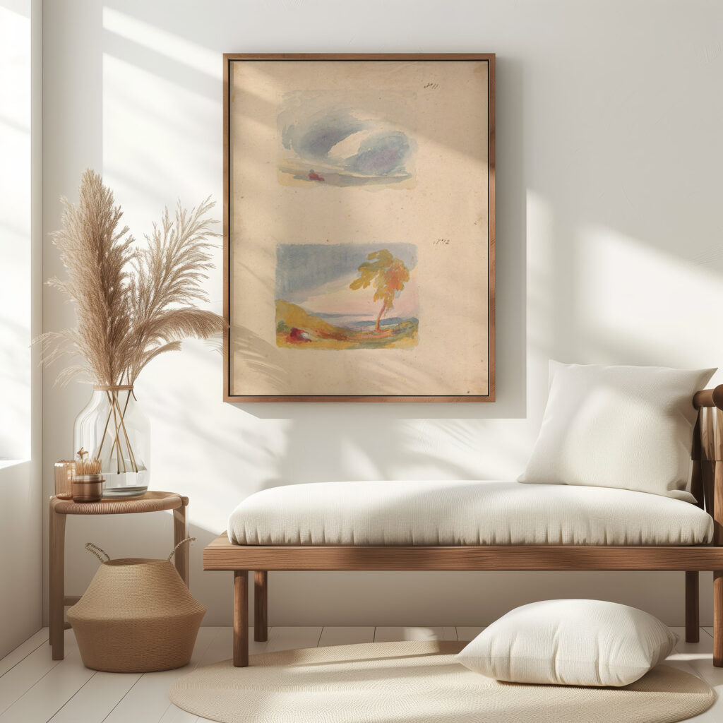 Sky Study – Turners Principle no. 11 Landscape With Hills and Tree no. 12 Thomas Sully 5 mockup