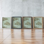 Sky illustration Watanabe Seitei framed posters mockup