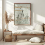 Skyscape with birds flying Watanabe Seitei 5 mockup