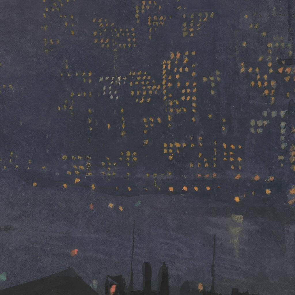 Skyscrapers at night 1910 Joseph Pennell 8 mockup