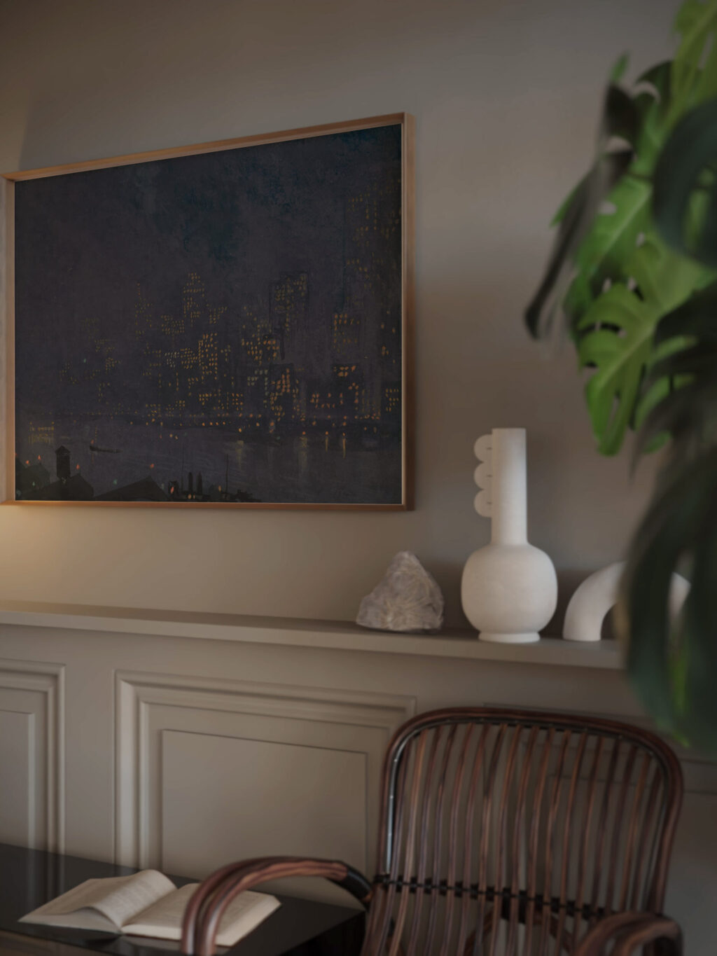 Skyscrapers at night 1910 Joseph Pennell video mockup