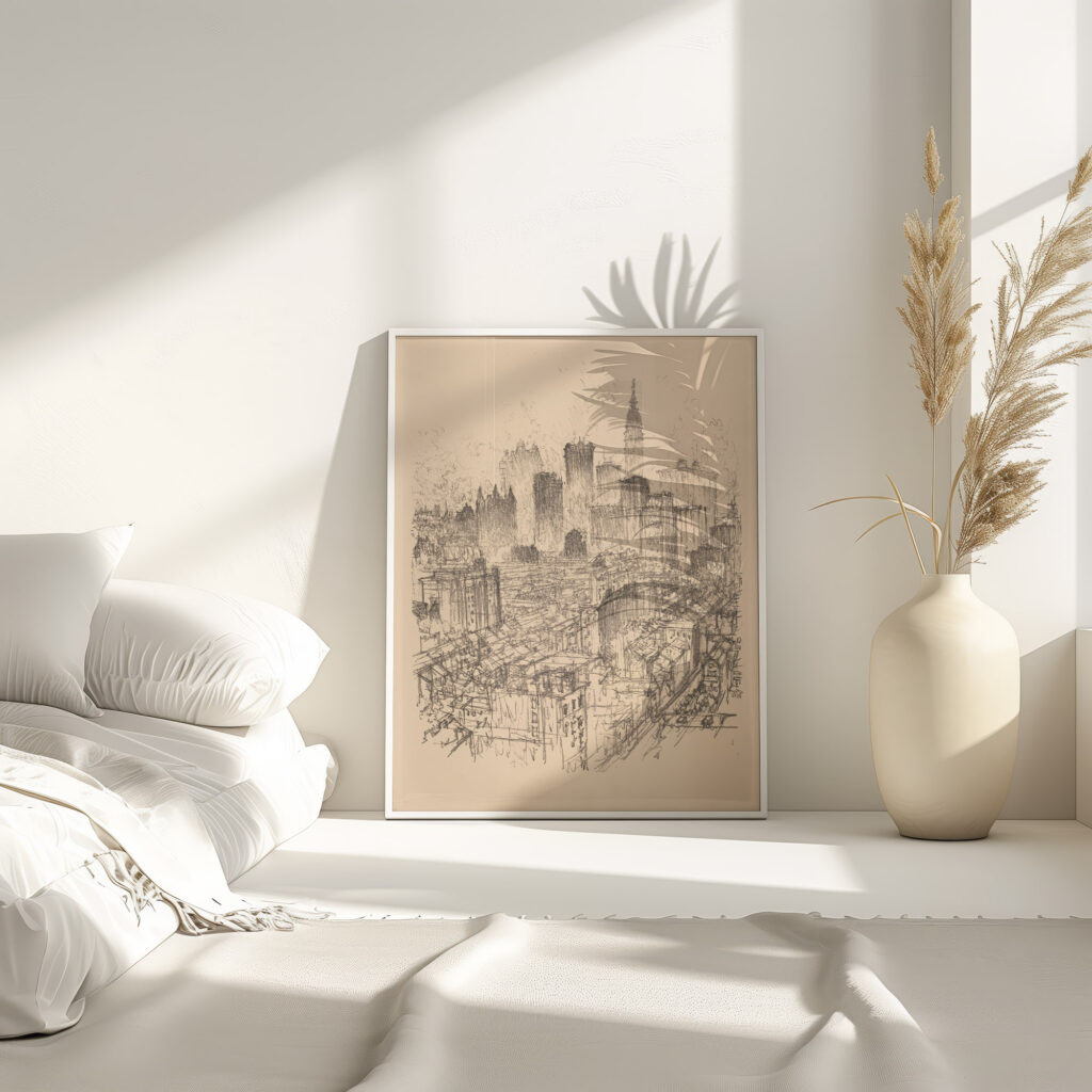 Skyscrapers from the Gladstone 1912 Joseph Pennell 4 mockup