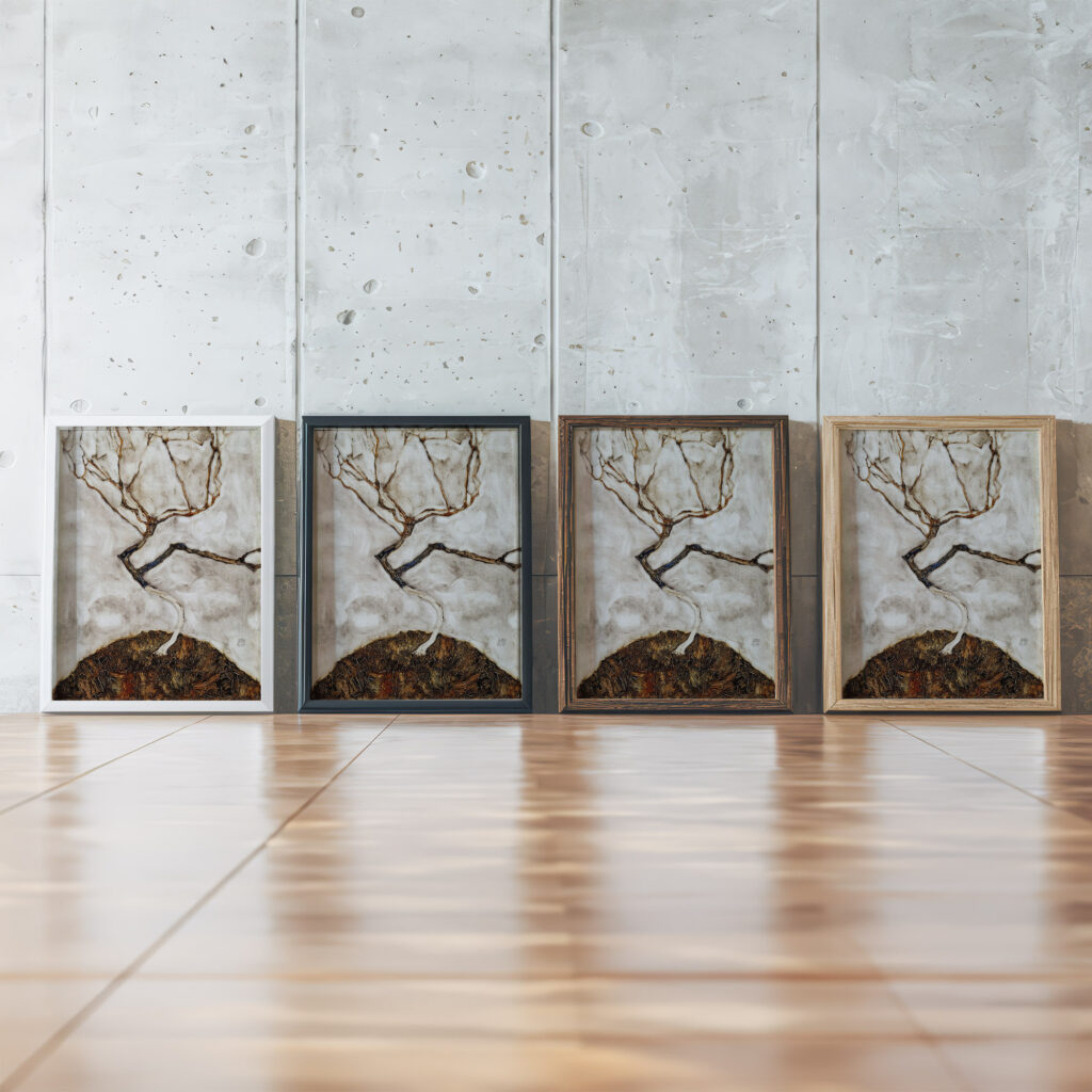 Small Tree in Late Autumn 1911 Egon Schiele framed posters mockup