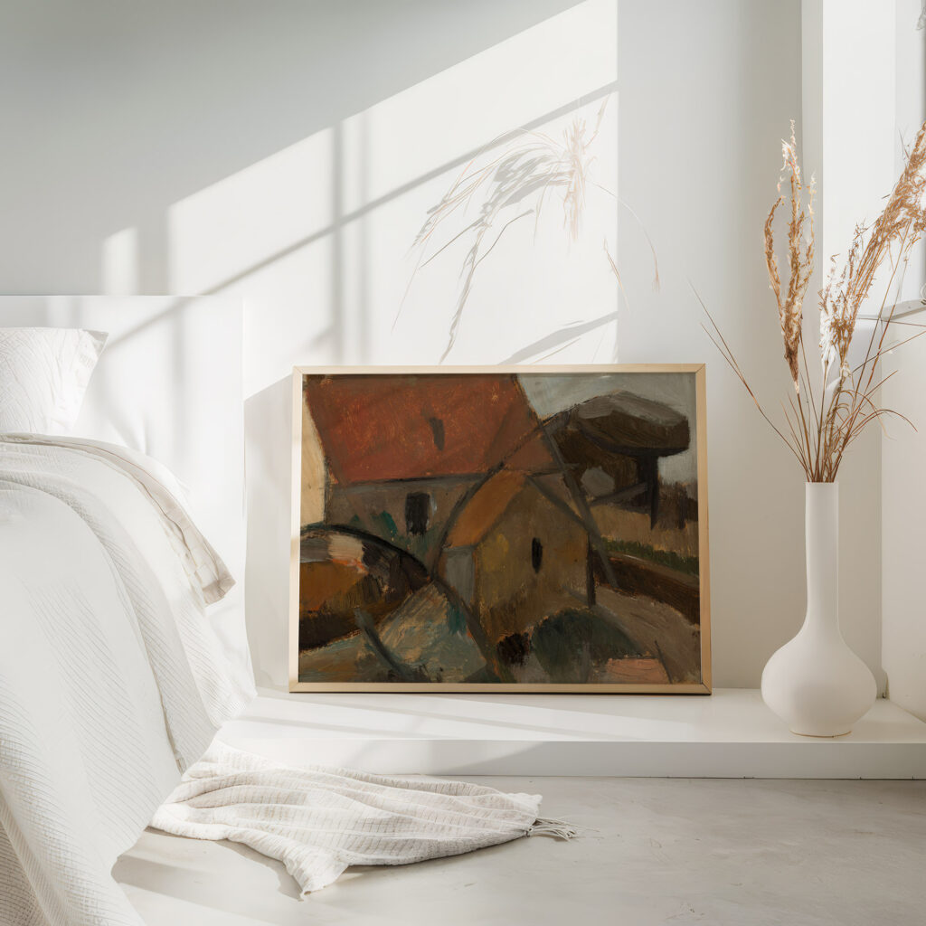 Small house with a red roof 1911 Tadeusz Makowski 4 mockup