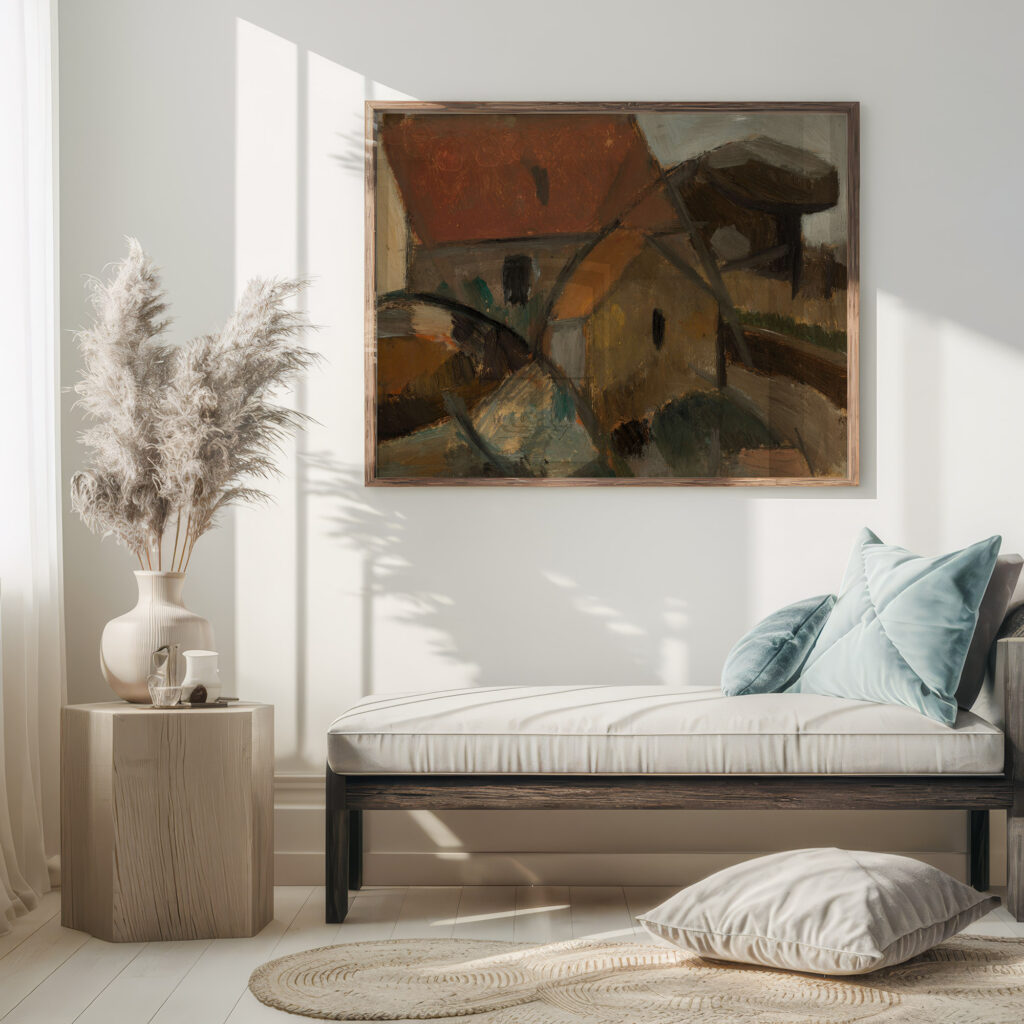 Small house with a red roof 1911 Tadeusz Makowski 5 mockup