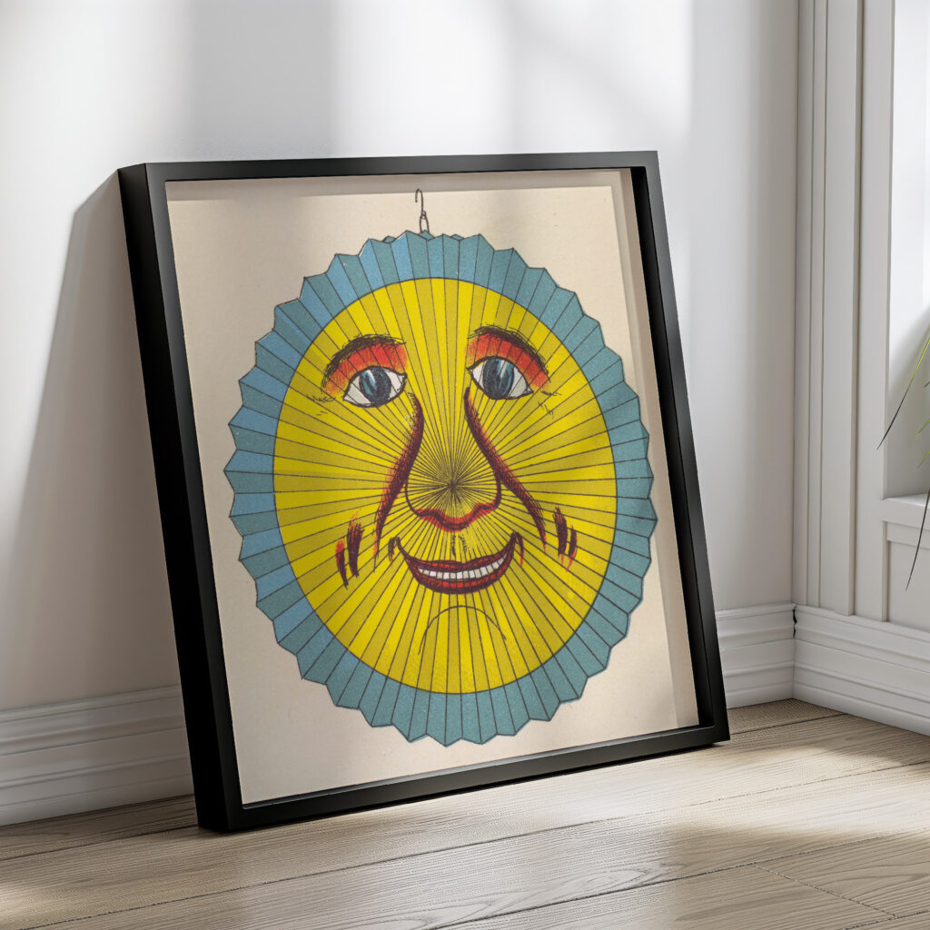 Smiling sun lantern design ca 1880 Unknown 4 mockup