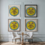 Smiling sun lantern design ca 1880 Unknown framed posters mockup