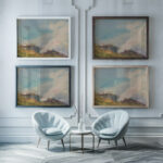 Smoldering Autumn Fire 1933 Zolo Palugyay framed posters mockup