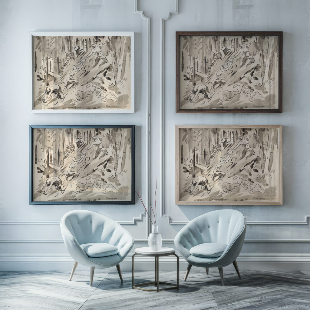 Smrekovica 1940 Arnold Peter Weisz Kubincan framed posters mockup