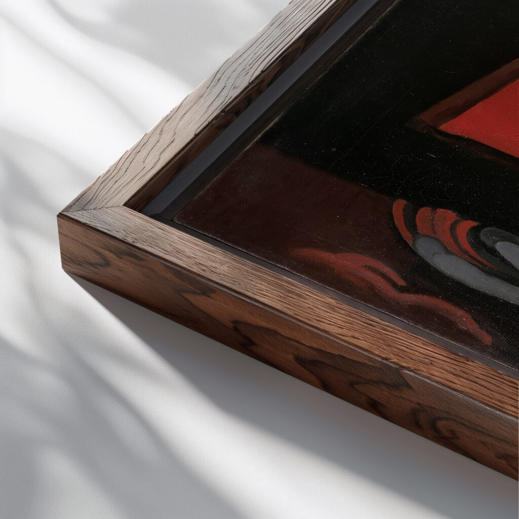 Snow and Glow 1935 Oscar Bluemner close up dark wood mockup