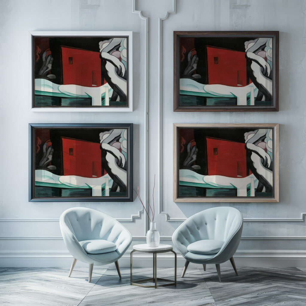 Snow and Glow 1935 Oscar Bluemner framed posters mockup