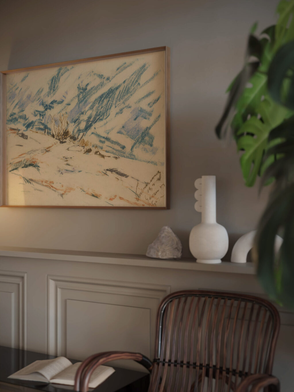 Snowy Mountainside 1931 Zolo Palugyay video mockup