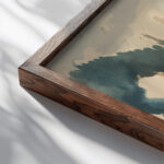 Snowy Plain in the Mountains 1930 Zolo Palugyay close up dark wood mockup