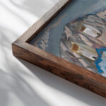 Solva Fishing Village in Pembrokeshire 1936 Frances Hodgkins close up dark wood mockup