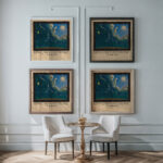 Sonne Mond und Sterne around 1924 Karl Wiener framed posters mockup