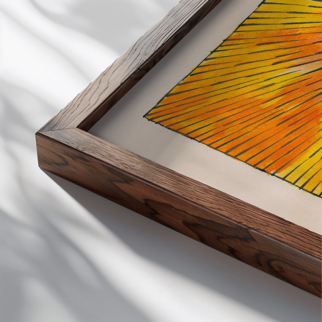 Sonne around 1921 Karl Wiener close up dark wood mockup