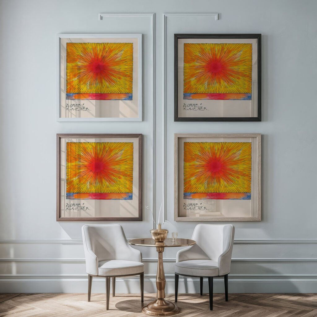 Sonne around 1921 Karl Wiener framed posters mockup