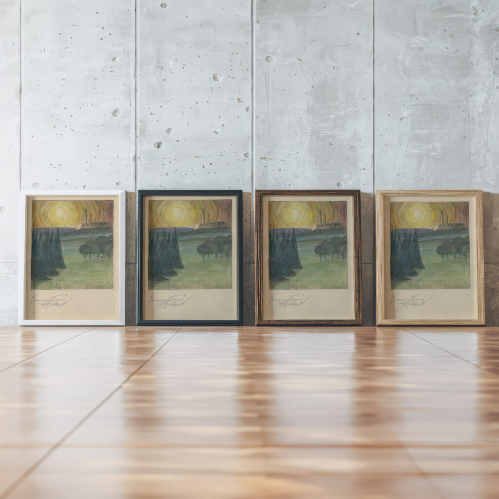 Sonnenaufgang around 1923 Karl Wiener framed posters mockup