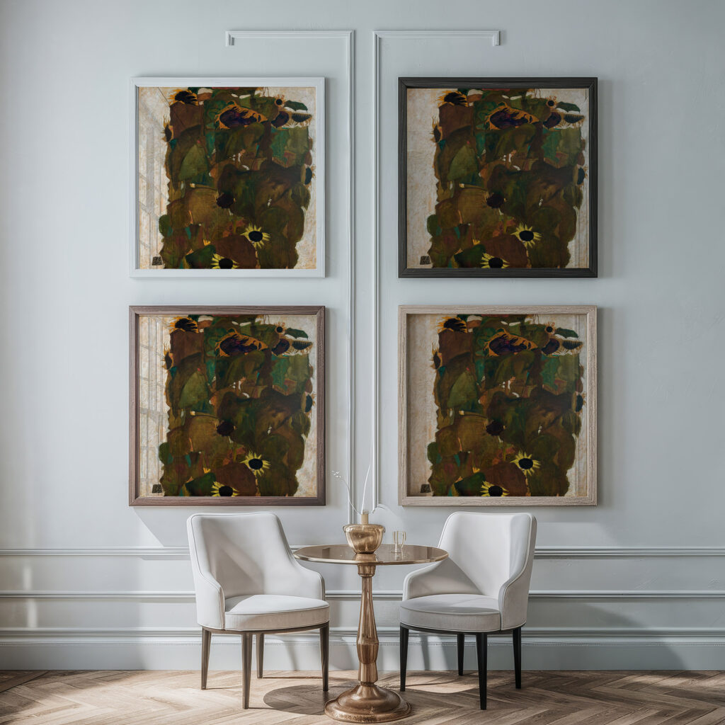 Sonnenblumen I 1911 Egon Schiele framed posters mockup