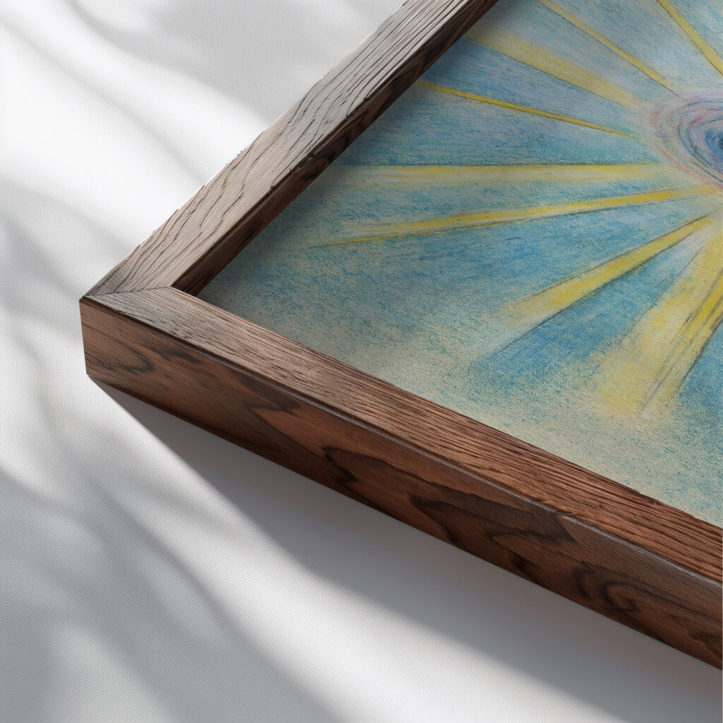 Sonnenfinsternis und Geburtstag der Mutter 1945 Karl Wiener close up dark wood mockup