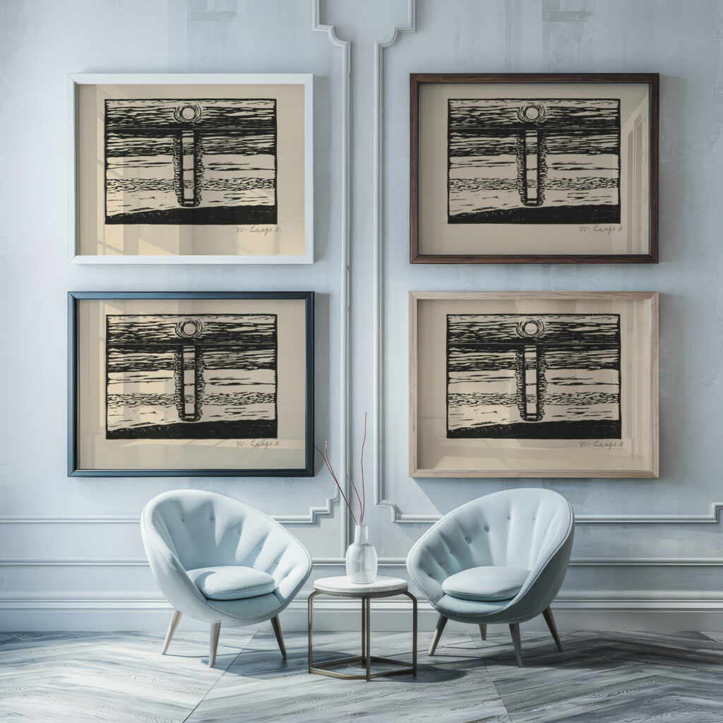 Sonnenuntergang am Wattenmeer 1911 Wilhelm Laage framed posters mockup