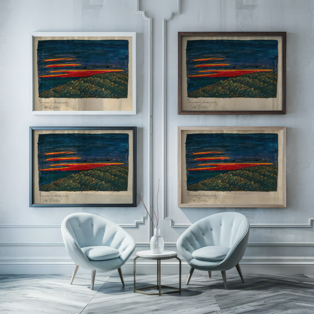 Sonnenuntergang around 1921 Karl Wiener framed posters mockup