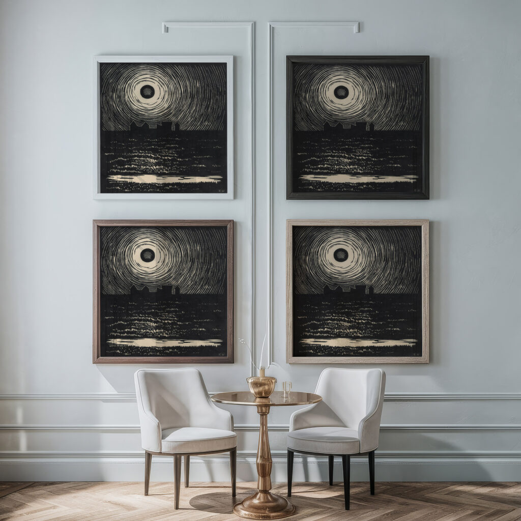 Sonnenuntergang around 1929 Karl Wiener framed posters mockup