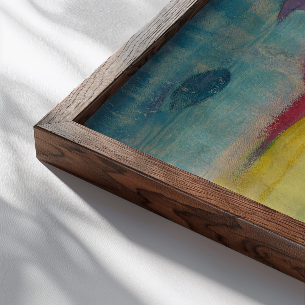 Sonnenuntergang around 1939 Karl Wiener close up dark wood mockup