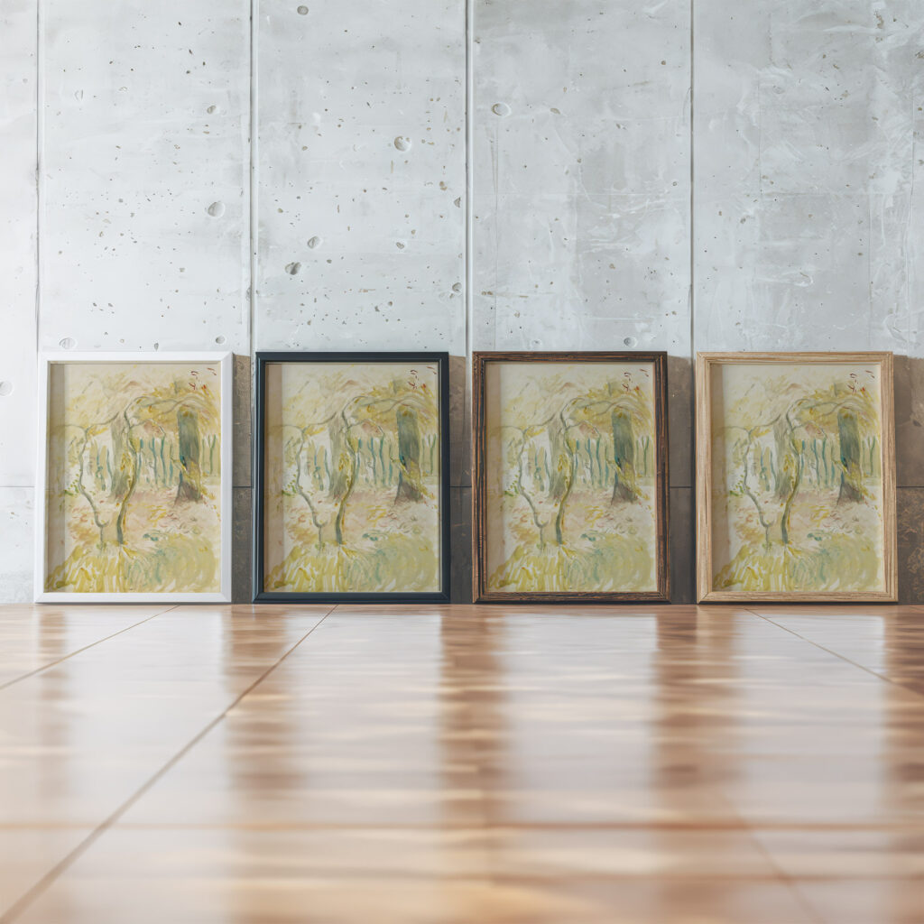 Sous Bois 1894 Berthe Morisot framed posters mockup