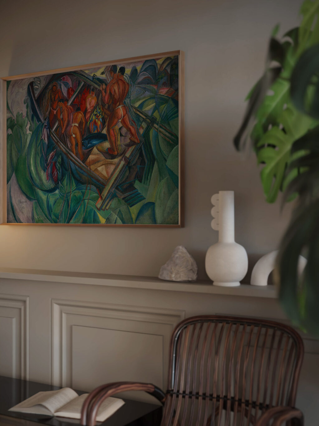 South Sea Fishermen 1921 David Davidovich Burliuk video mockup