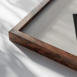 Spatial Construction Landscape 1919 Enrico Prampolini close up dark wood mockup