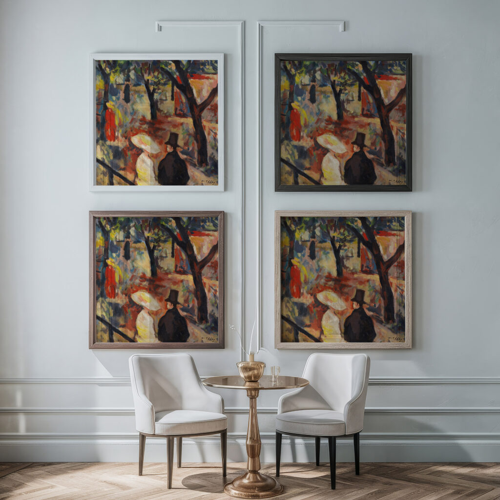 Spazierganger im Park 1922 Wilhelm Thony framed posters mockup