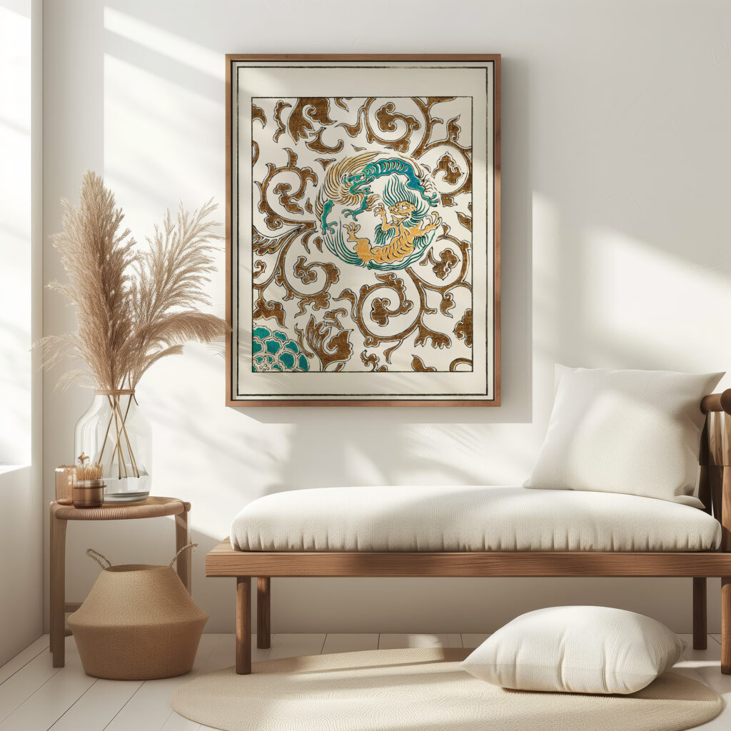 Spirit and floral motif illustration Watanabe Seitei 5 mockup
