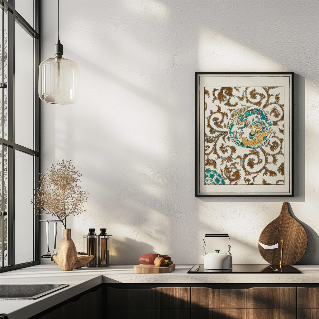 Spirit and floral motif illustration Watanabe Seitei 6 mockup