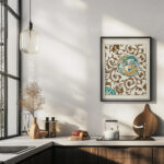 Spirit and floral motif illustration Watanabe Seitei 6 mockup