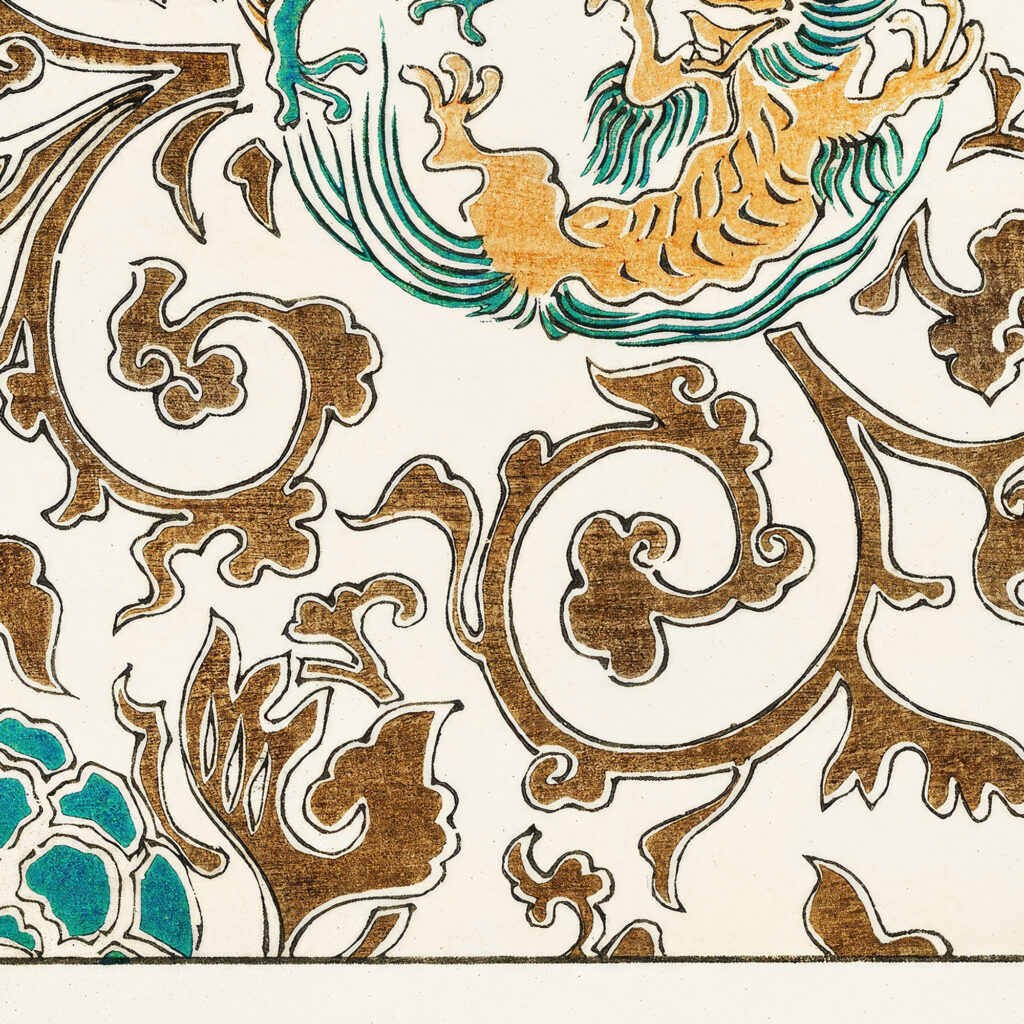 Spirit and floral motif illustration Watanabe Seitei 8 mockup