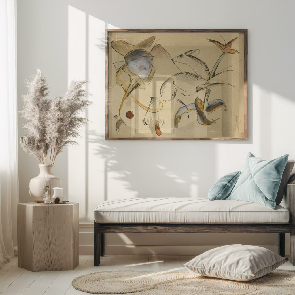 Springendes Reh in Blumen Deer leaping among flowers Franz Marc 5 mockup